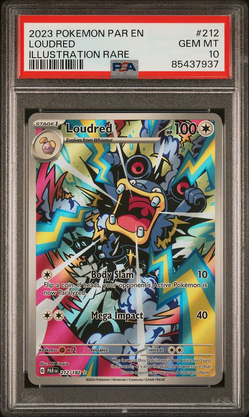 2023 Pokemon Par En-paradox Rift 212 Loudred PSA 10