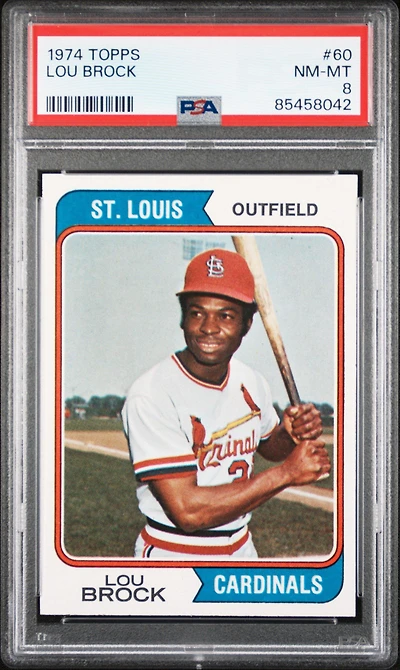 1974 Topps 60 Lou Brock PSA 8