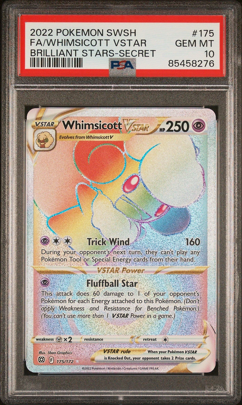 2022 Pokemon Sword & Shield Brilliant Stars 175 Full Art/whimsicott Vstar Secret PSA 10