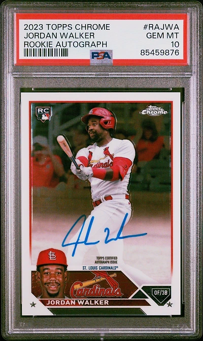 2023 Topps Chrome Rookie Autograph Rajwa Jordan Walker PSA 10