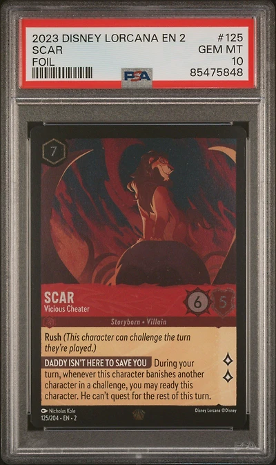 2023 Disney Lorcana En 2-rise Of The Floodborn 125 Scar