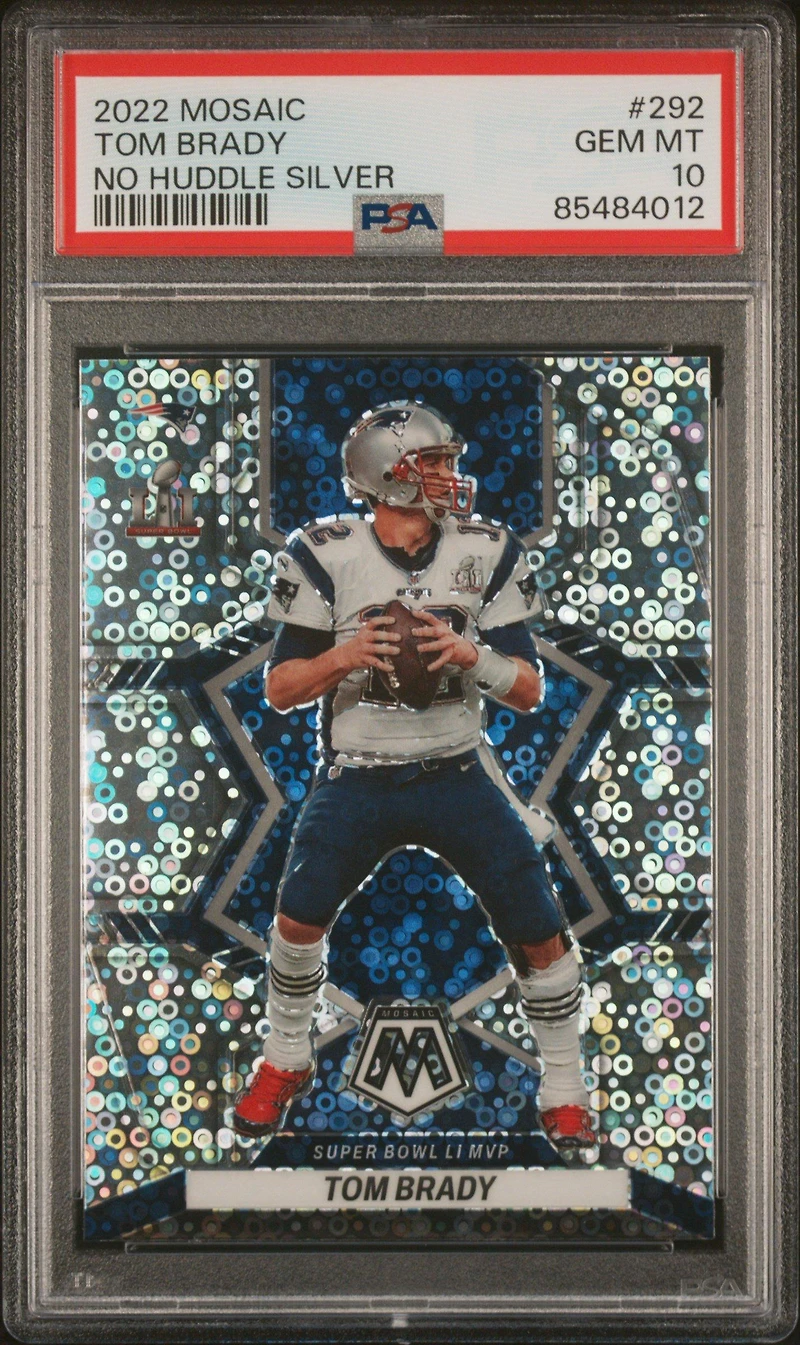 2022 Panini Mosaic 292 Tom Brady No Huddle Silver PSA 10