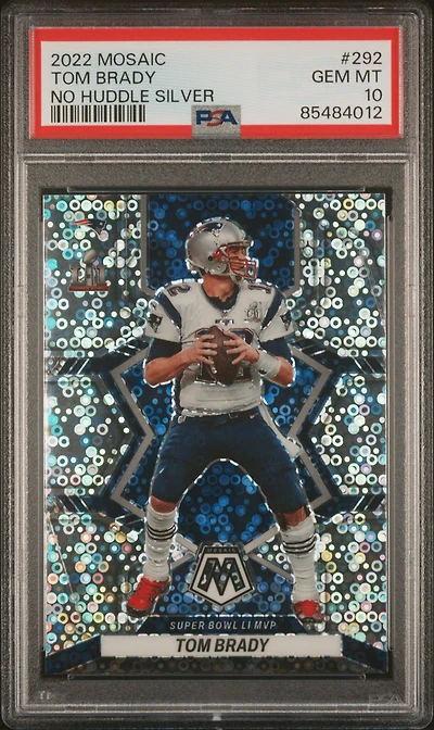 2022 Panini Mosaic 292 Tom Brady No Huddle Silver PSA 10
