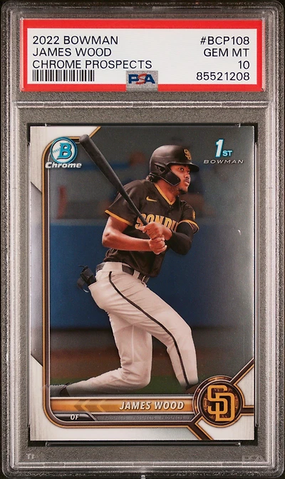 2022 Bowman Chrome Prospects Bcp108 James Wood PSA 10