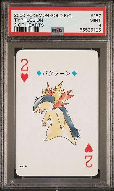 2000 Pokemon Gold Version Playing Cards 157 Typhlosion PSA 9