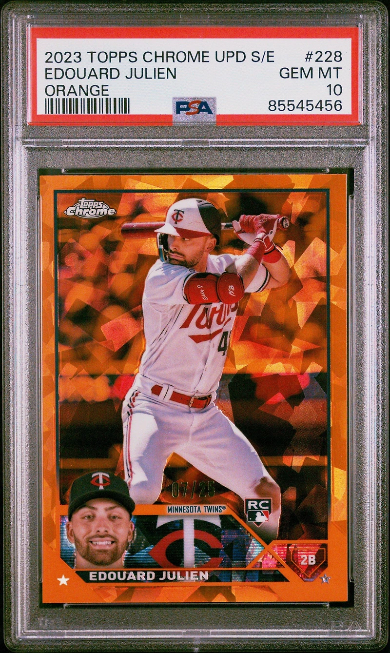 2023 Topps Chrome Update Sapphire Edition 228 Edouard Julien Orange PSA 10