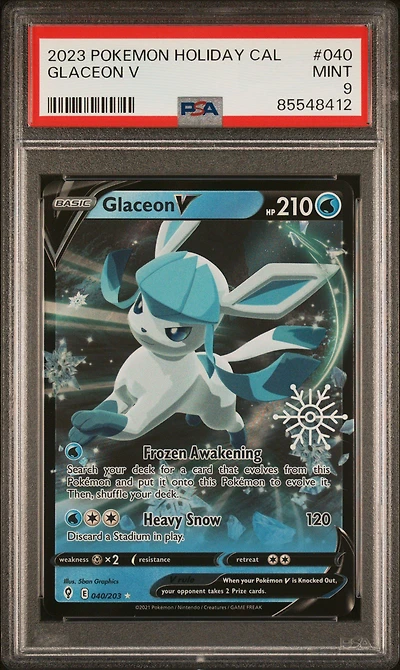 2023 Pokemon Holiday Calendar 040 Glaceon V PSA