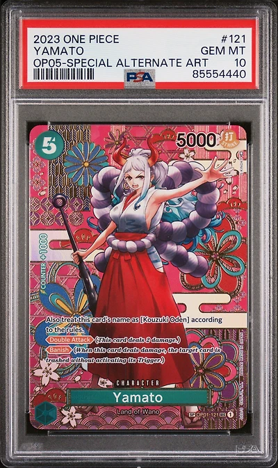 2023 One Piece Op05-awakening Of The New Era 121 Yamato Special Alternate Art PSA 10