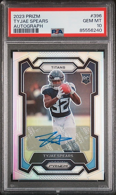 2023 Panini Prizm 396 Tyjae Spears Autograph PSA 10
