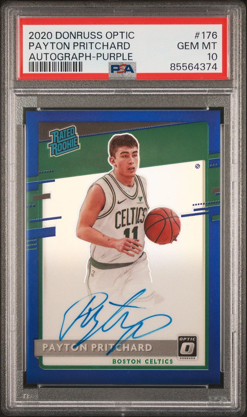 2020 Panini Donruss Optic 176 Payton Pritchard Autograph-purple PSA 10