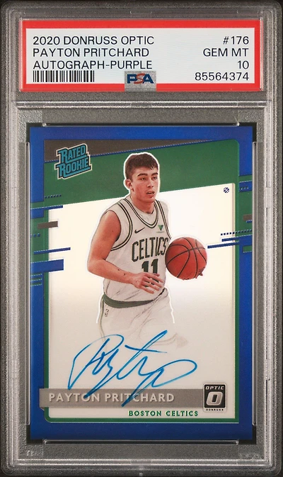 2020 Panini Donruss Optic 176 Payton Pritchard Autograph-purple PSA 10