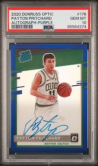 2020 Panini Donruss Optic 176 Payton Pritchard Autograph-purple PSA 10