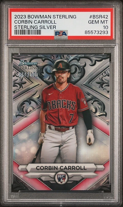 2023 Bowman Sterling Bsr42 Corbin Carroll Sterling Silver PSA 10