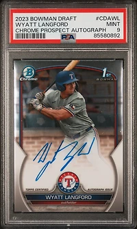 2023 Bowman Draft Chrome Prospect Autograph Cdawl Wyatt Langford PSA