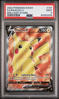 2022 Pokemon Sword & Shield Brilliant Stars 157 Fa/pikachu V PSA 9