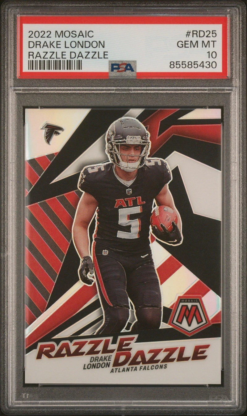 2022 Panini Mosaic Razzle Dazzle Rd25 Drake London PSA 10