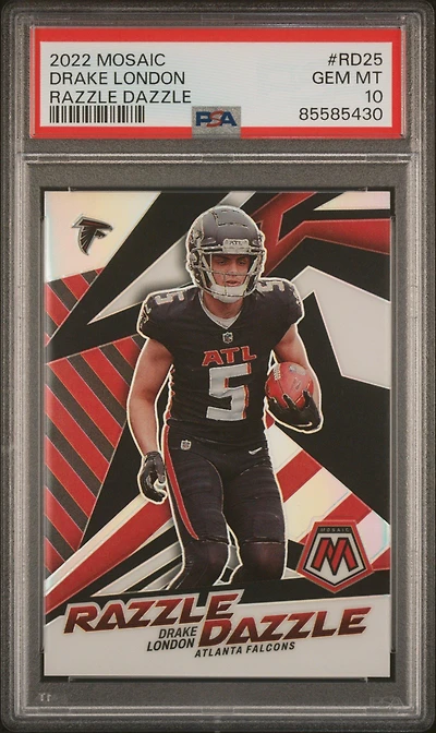 2022 Panini Mosaic Razzle Dazzle Rd25 Drake London PSA 10