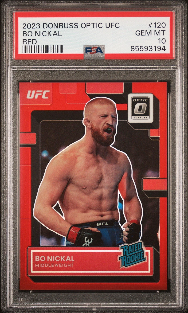 2023 Panini Donruss Optic Ufc 120 Bo Nickal Red PSA