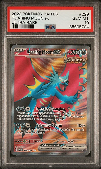 2023 Pokemon Spanish Par Es-paradox Rift 229 Roaring Moon Ex Ultra Rare PSA 10