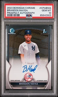 2023 Bowman Chrome Prospect Autographs Cpabma Brandon Mayea PSA 10