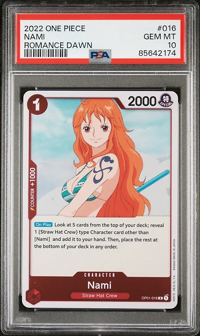 2022 One Piece Romance Dawn 016 Nami PSA 10