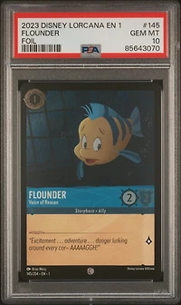 2023 Disney Lorcana En 1-the First Chapter 145 Flounder - Voice Of Reason Foil PSA 10