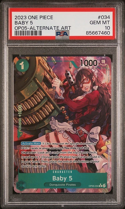 2023 One Piece Awakening Of The New Era 034 Baby 5 Alternate Art PSA 10