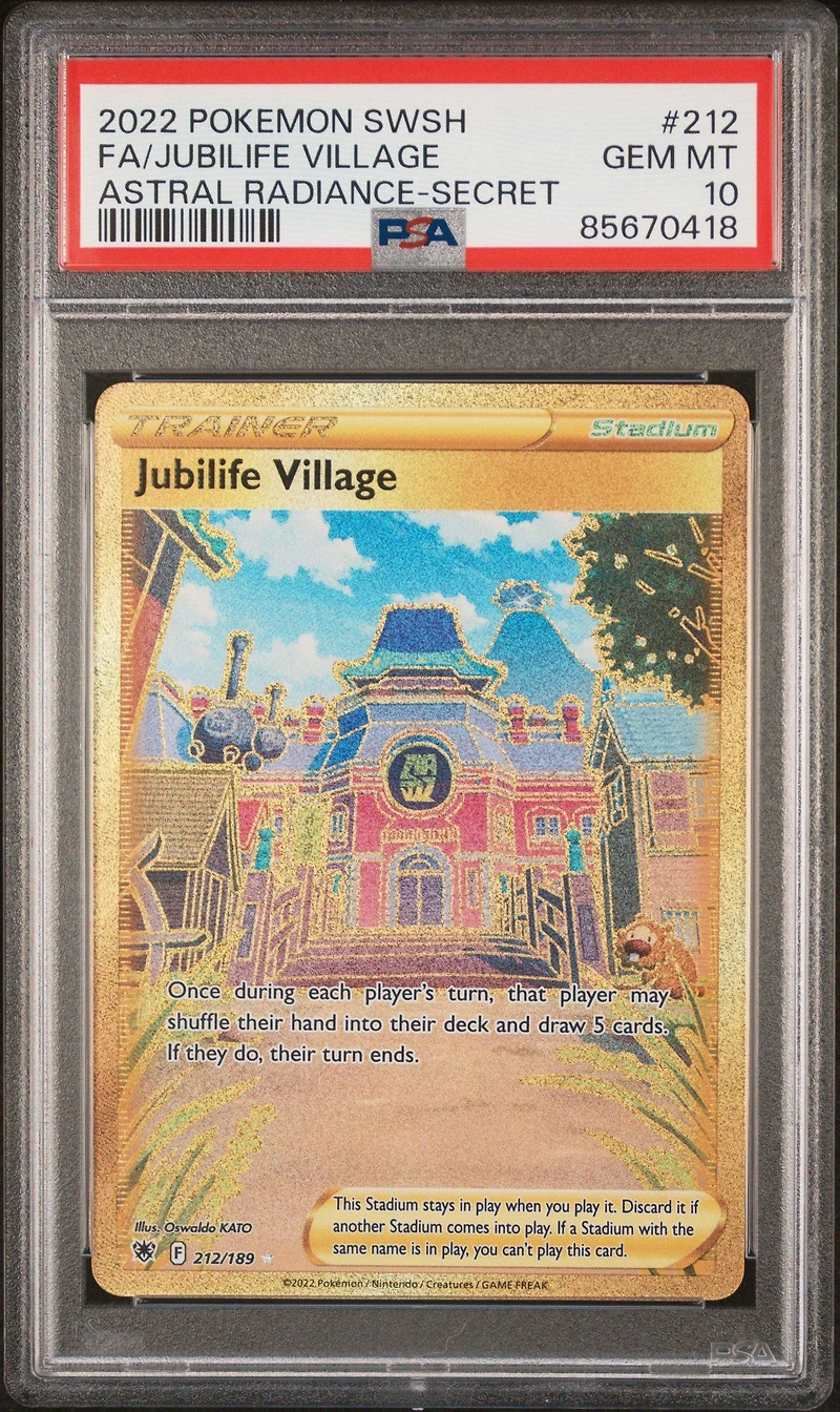 2022 Pokemon Sword & Shield Astral Radiance 212 Full Art/jubilife Village Secret PSA 10