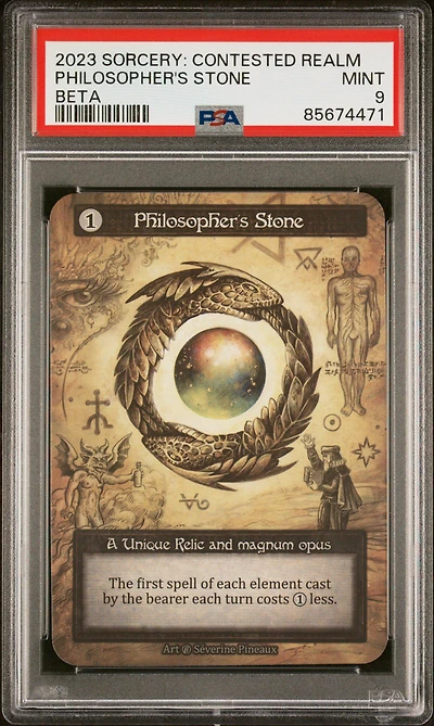 2023 Sorcery: Contested Realm Beta Philosopher's Stone PSA 9