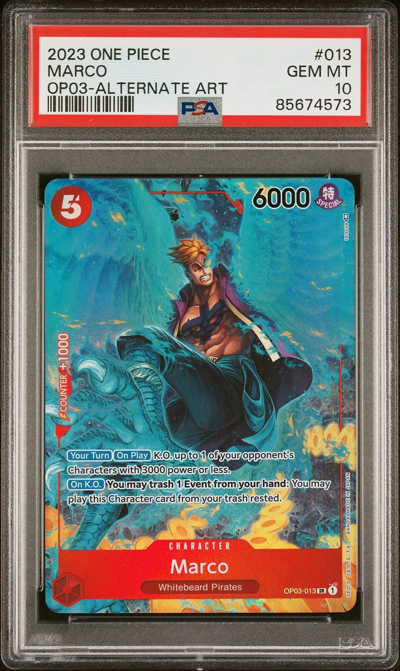 2023 One Piece Pillars Of Strength 013 Marco Alternate Art PSA 10