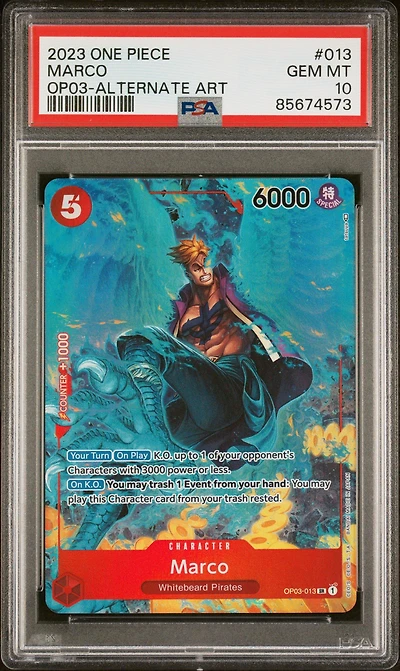 2023 One Piece Pillars Of Strength 013 Marco Alternate Art PSA 10