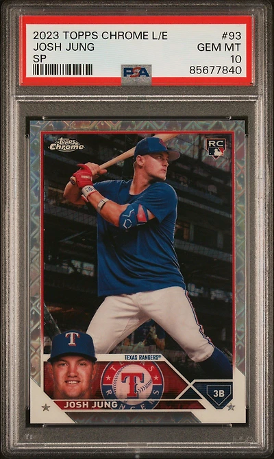 2023 Topps Chrome Logofractor Edition 93 Josh Jung Sp PSA 10