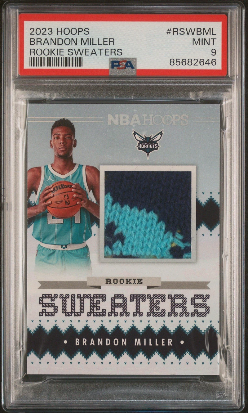2023 Panini Nba Hoops Rookie Sweaters Rswbml Brandon Miller PSA 9