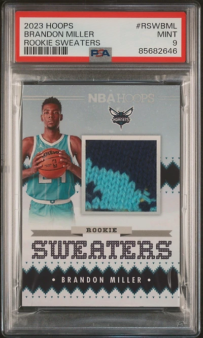 2023 Panini Nba Hoops Rookie Sweaters Rswbml Brandon Miller PSA 9