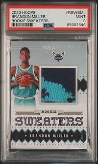 2023 Panini Nba Hoops Rookie Sweaters Rswbml Brandon Miller PSA 9