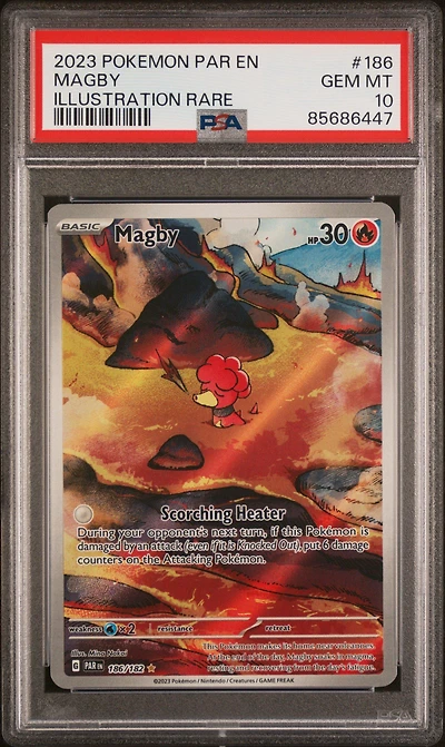 2023 Pokemon Par En-paradox Rift 186 Magby Illustration Rare PSA 10