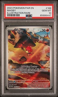 2023 Pokemon Par En-paradox Rift 186 Magby Illustration Rare PSA 10