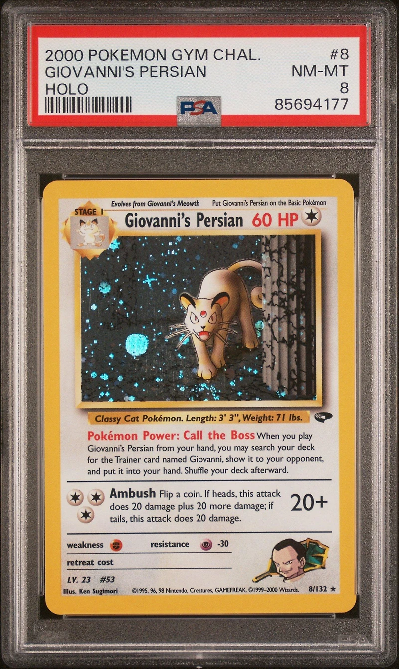 2000 Pokemon Gym Challenge 8 Giovanni's Persian PSA 8