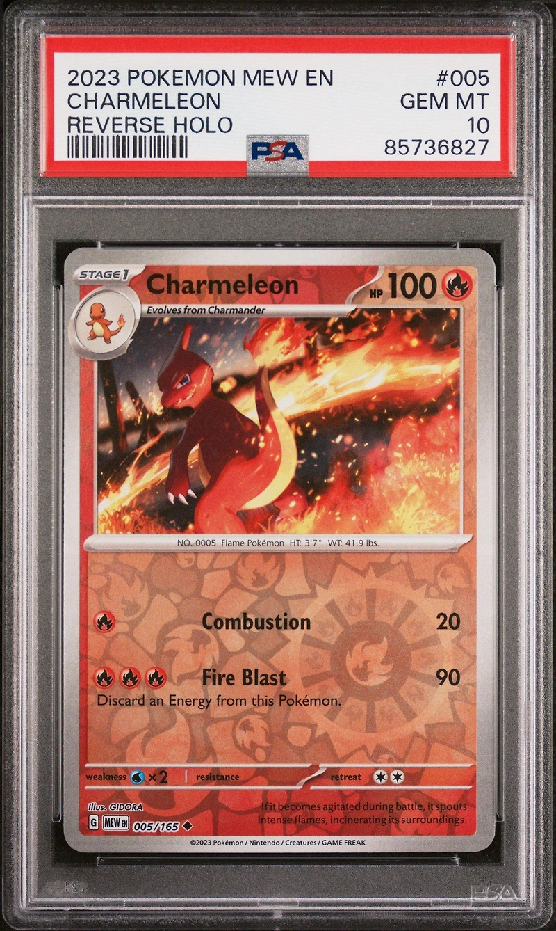 2023 Pokemon Mew En-151 005 Charmeleon Reverse Holo PSA