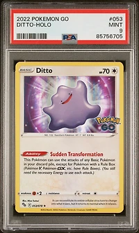 2022 Pokemon Go 053 Ditto-holo PSA 9