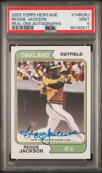 2023 Topps Heritage Real One Autographs 74rorj Reggie Jackson PSA 9