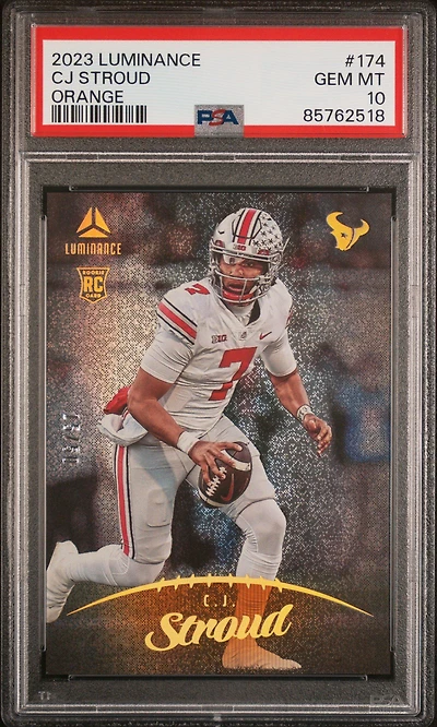 2023 Panini Luminance 174 Cj Stroud Orange PSA 10