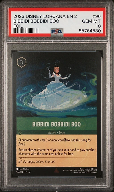 2023 Disney Lorcana En 2-rise Of The Floodborn 96 Bibbidi Bobbidi Boo Foil PSA 10