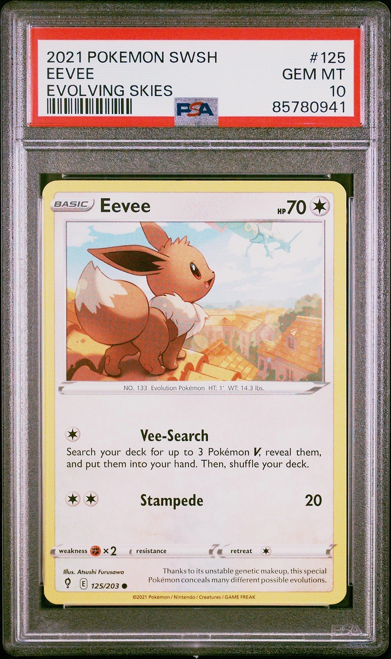 2021 Pokemon Sword & Shield Evolving Skies 125 Eevee PSA 10