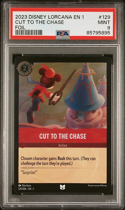 2023 Disney Lorcana En 1-the First Chapter 129 Cut To The Chase Foil PSA 9