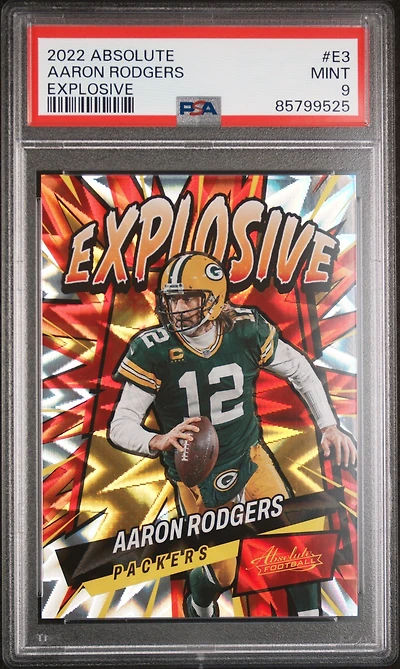 2022 Panini Absolute Explosive E3 Aaron Rodgers PSA 9