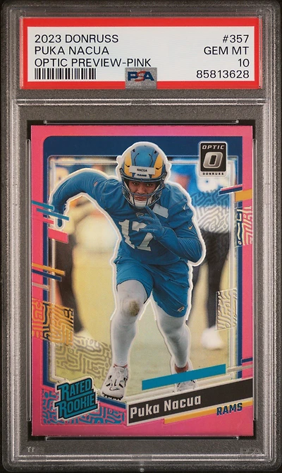 2023 Panini Donruss 357 Puka Nacua Optic Preview-pink PSA 10