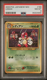 2000 Pokemon Japanese Neo 166 Ledian PSA 8