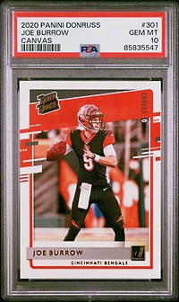 2020 Panini Donruss 301 Joe Burrow Canvas PSA 10