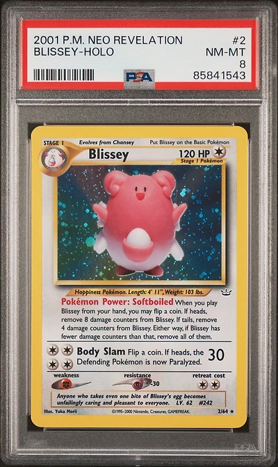 2001 Pokemon Neo Revelation 2 Blissey-holo PSA 8
